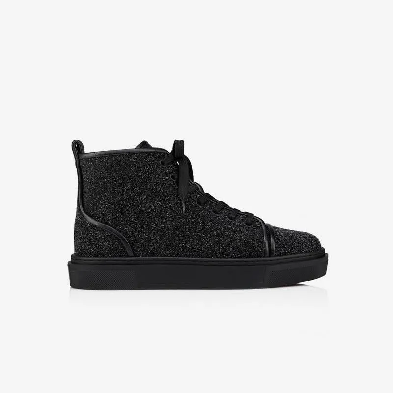 High Top Glitter Lace Up Sneakers