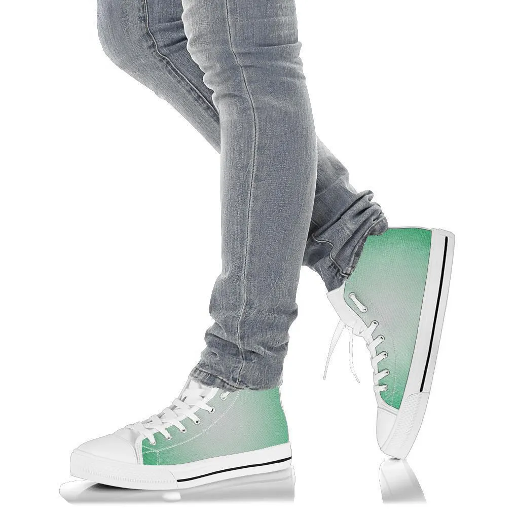 High Top Sneakers - Green Ombre | Custom High Top Shoes, Patterned High Top Sneakers, High Top Sneakers for Women, Unisex Shoes