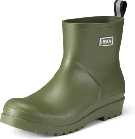 HISEA Women's Ankle Rubber Rain Boots Waterproof Short Chelsea Boots for Garden with Comfortable Insoles CHOOSE ONE SIZE UP