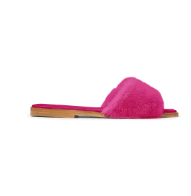 Hot Pink Mink Slides