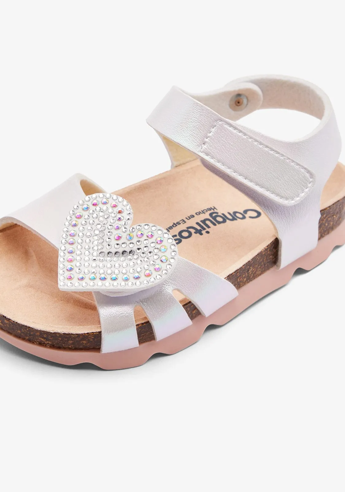 Iridiscent Adhesive Heart Bio Sandals