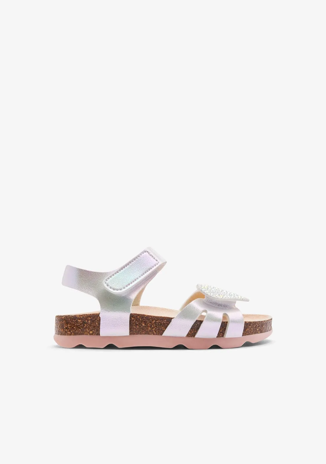 Iridiscent Adhesive Heart Bio Sandals