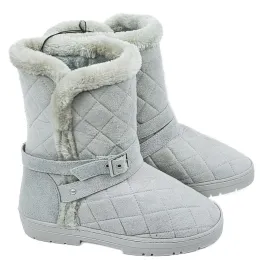 Kensie Women's Cozy Lightweight Slip On Faux Fur Lined Microsuede Booties