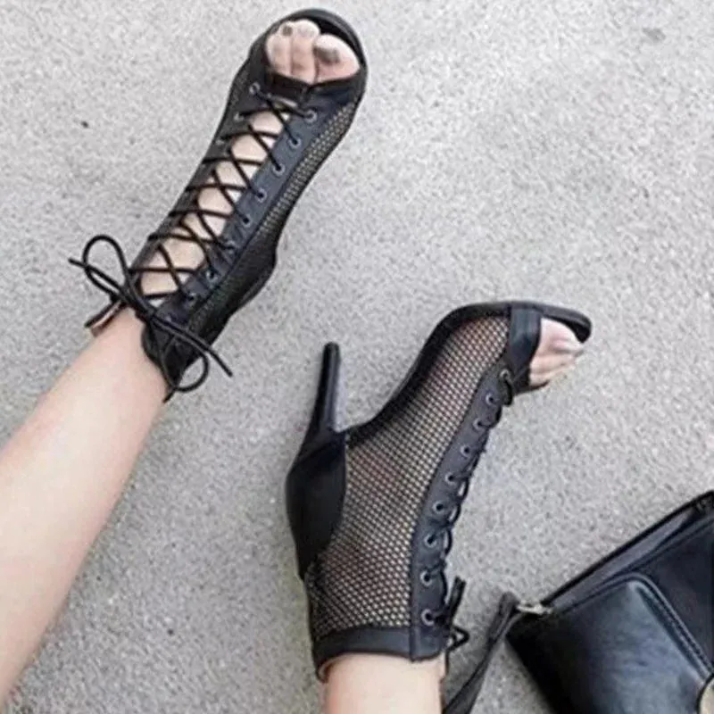 Lace-Up Ankle High Heels - Prolyf Styles