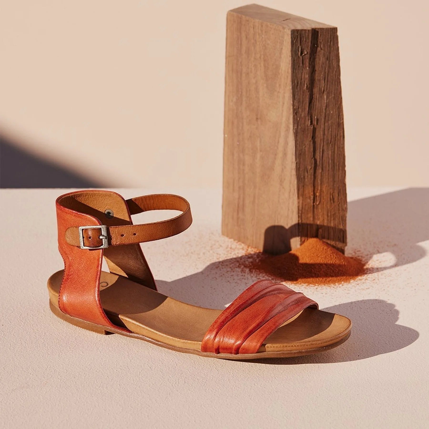 LARNI LEATHER ANKLE STRAP SANDAL
