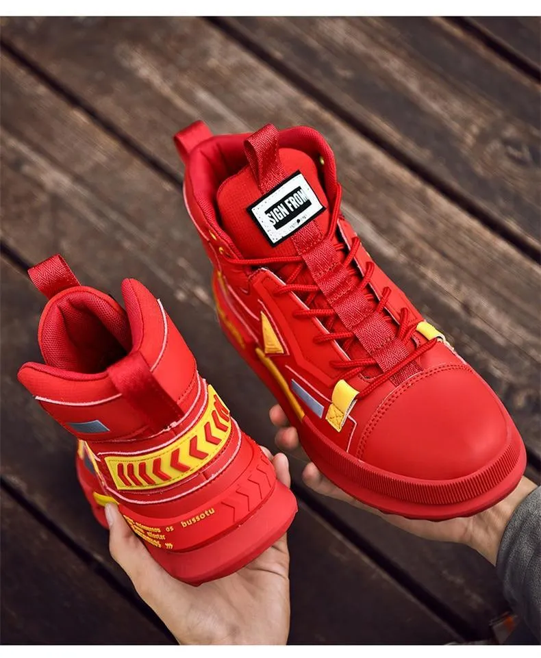 Men's Autumn Faux Leather Casual Sneakers