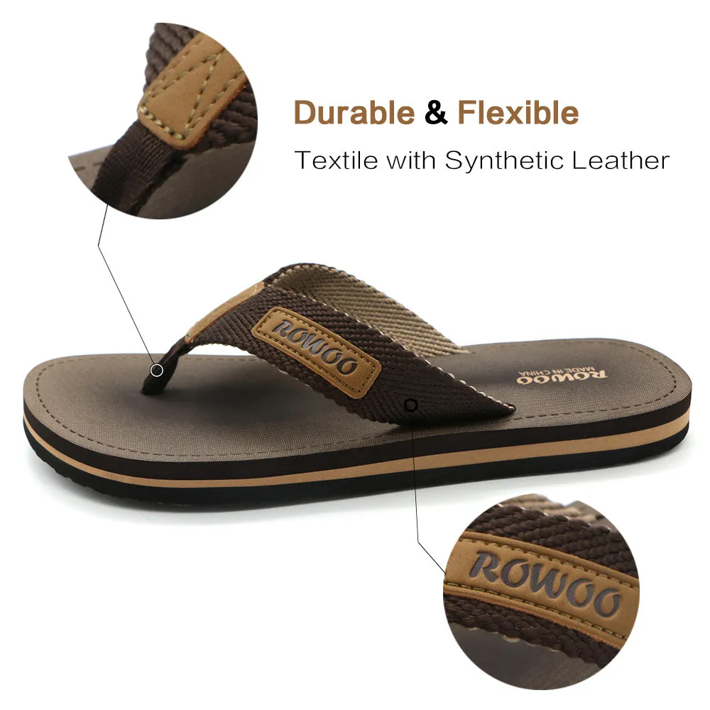 Men's Beach Flip Flops Fabric Straps Retro Sandals