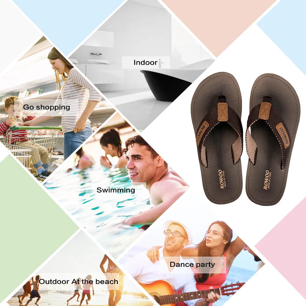Men's Beach Flip Flops Fabric Straps Retro Sandals