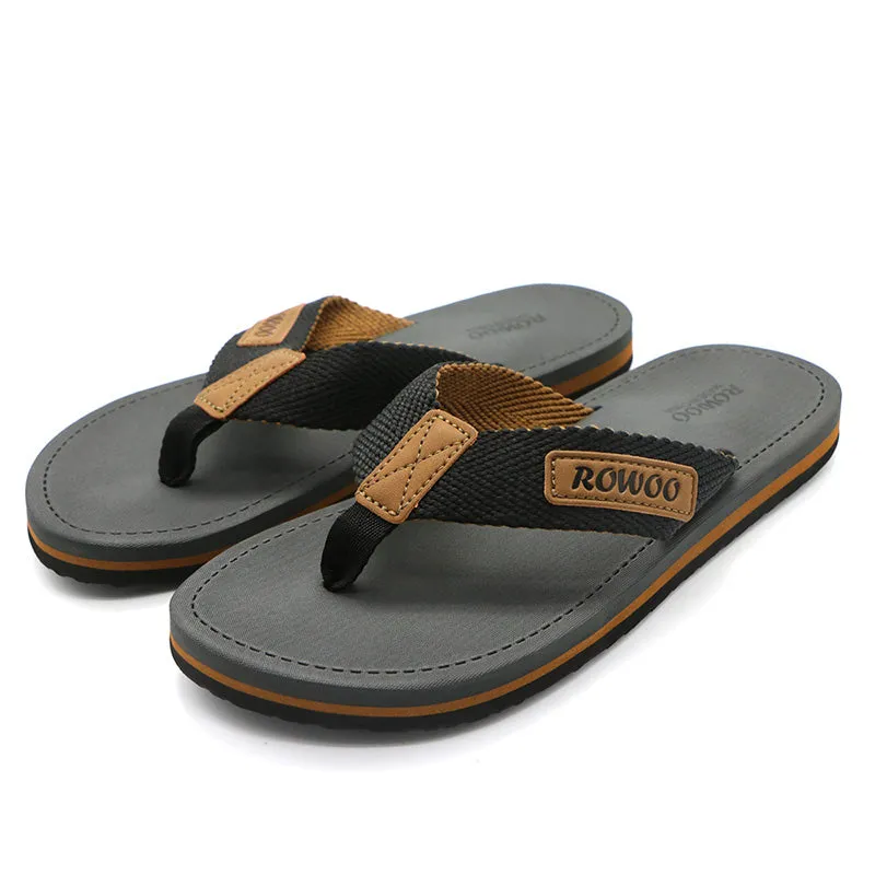 Men's Beach Flip Flops Fabric Straps Retro Sandals