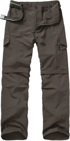 Mens Hiking Pants Quick Dry Lightweight Fishing Convertible Zip Off Safari Trousers