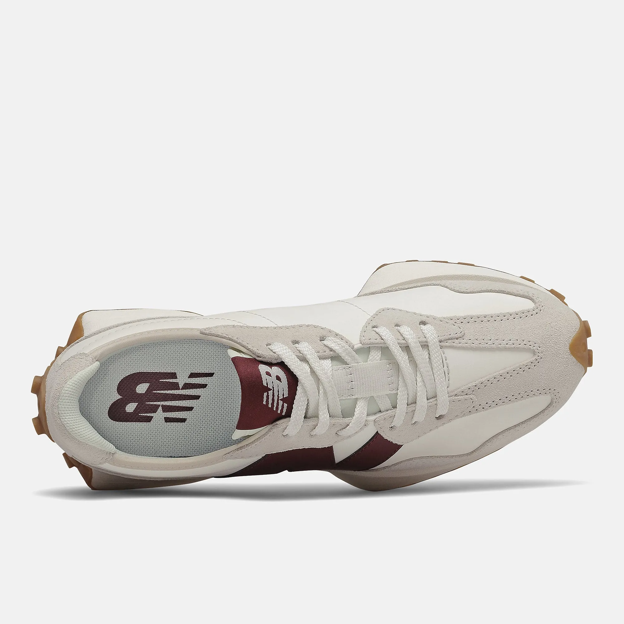 New Balance Womens 327 Fashion Trainers - Moonbeam Burgundy