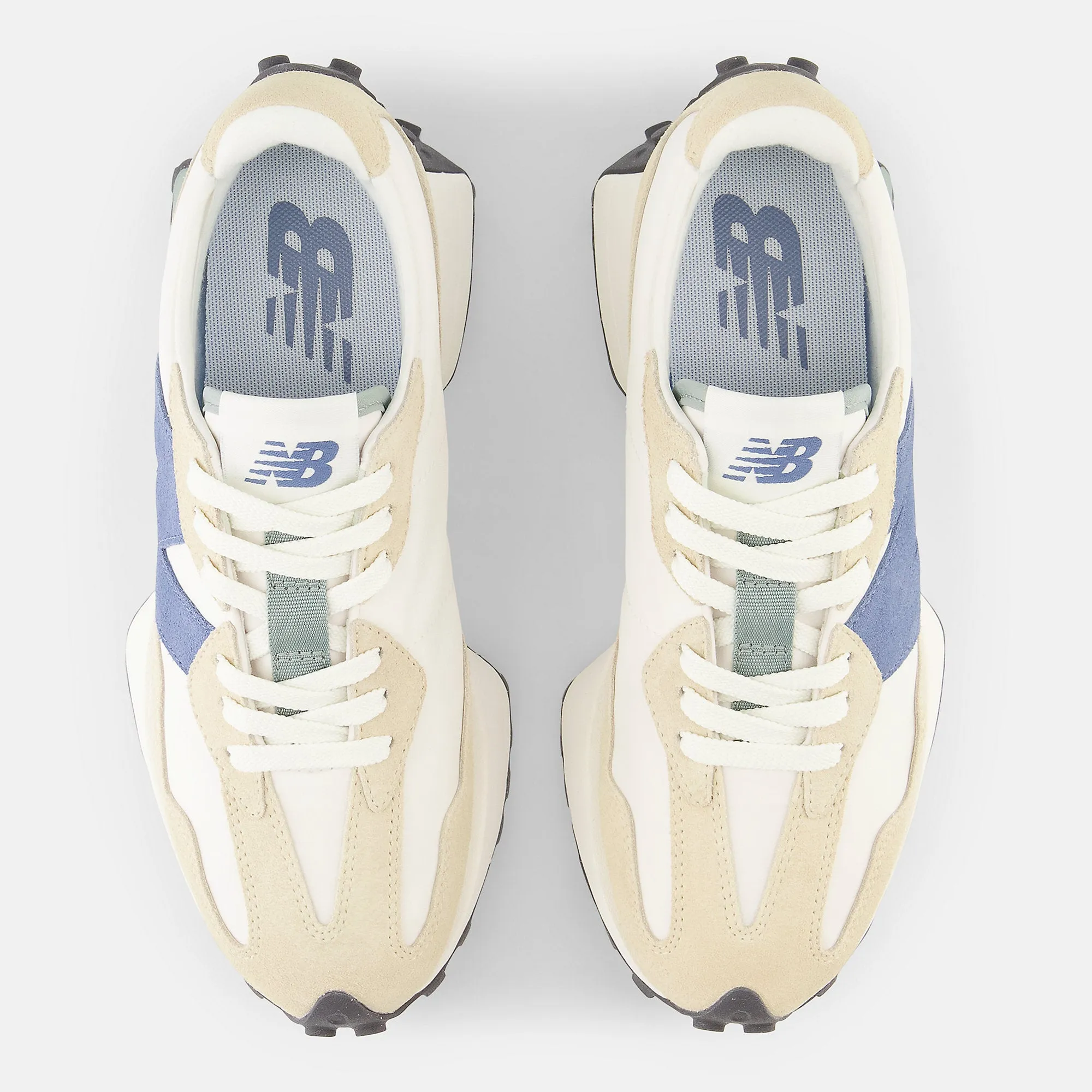 New Balance Womens 327 Fashion Trainers - White / Beige / Blue