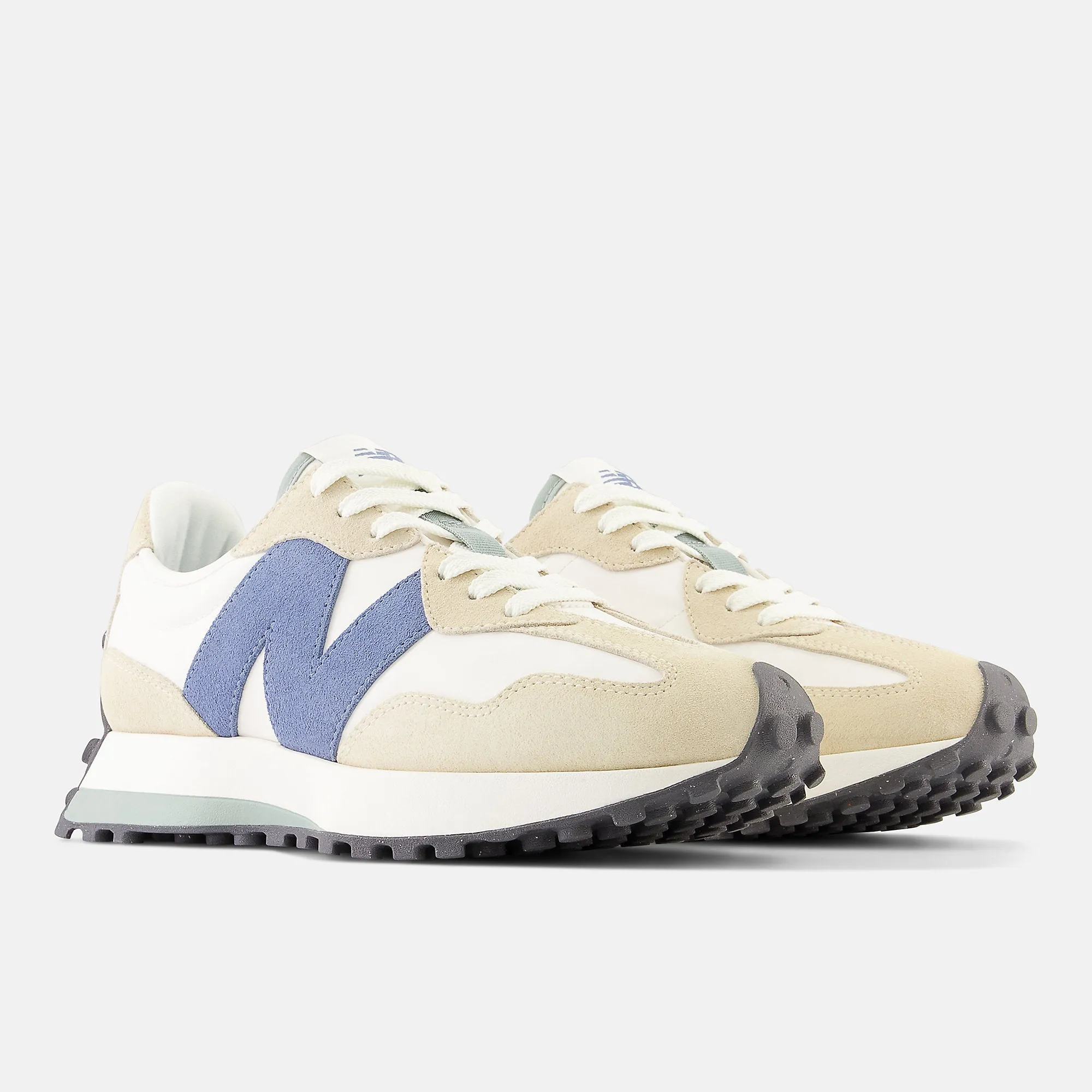 New Balance Womens 327 Fashion Trainers - White / Beige / Blue