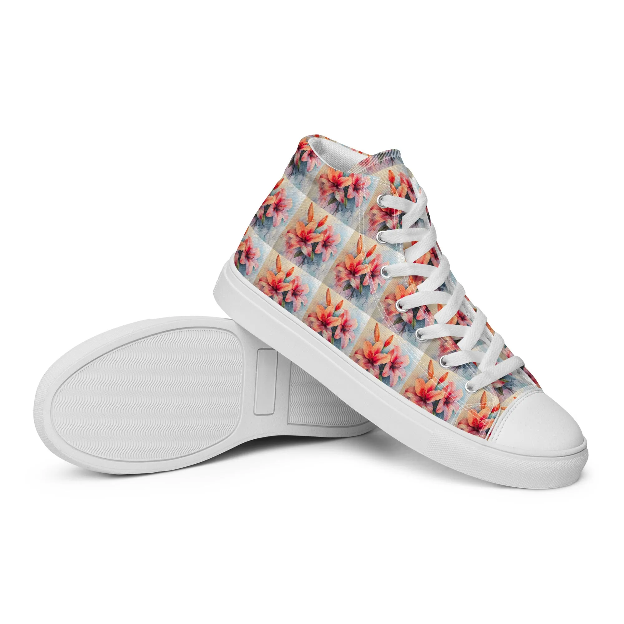 Orchidee High-Top Leinenschuhe für Damen