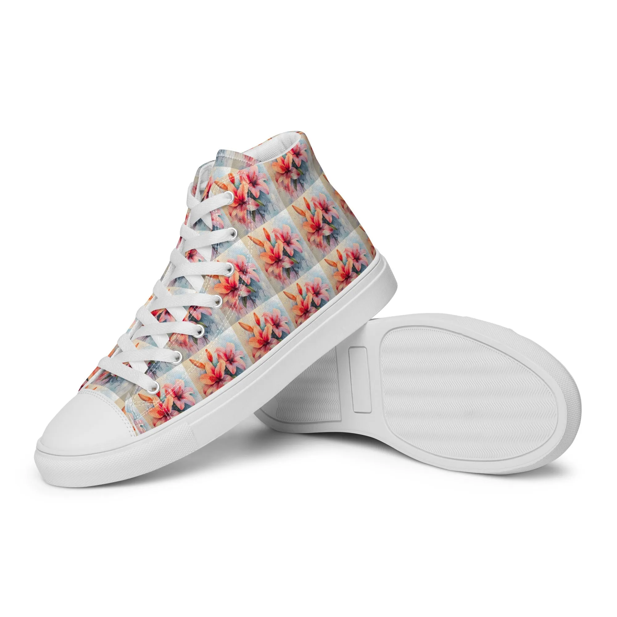 Orchidee High-Top Leinenschuhe für Damen