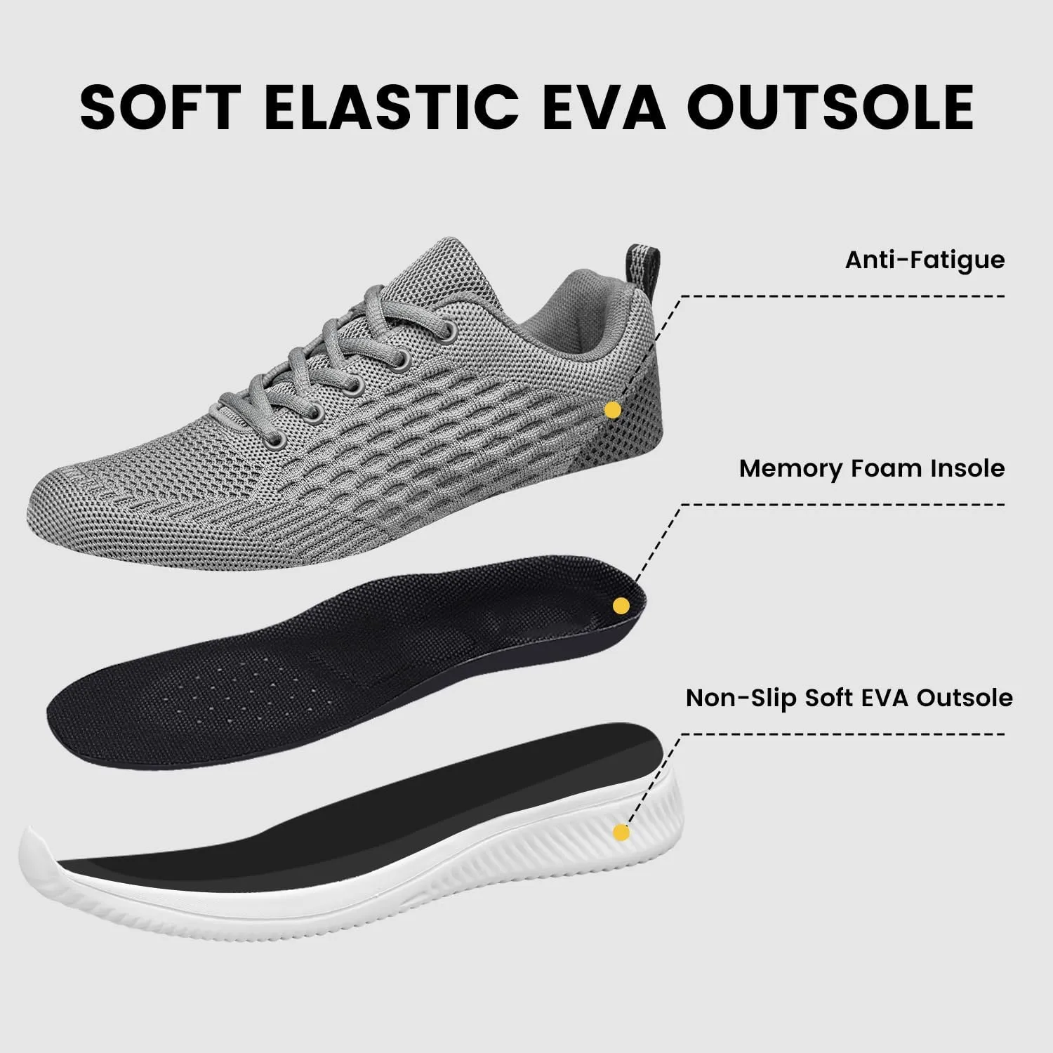 Raoendis Mens Walking Shoes Ultra Lightweight Breathable Running Shoes Non Slip Athletic Fashion Sneakers Mesh Workout Casual Sports Shoes