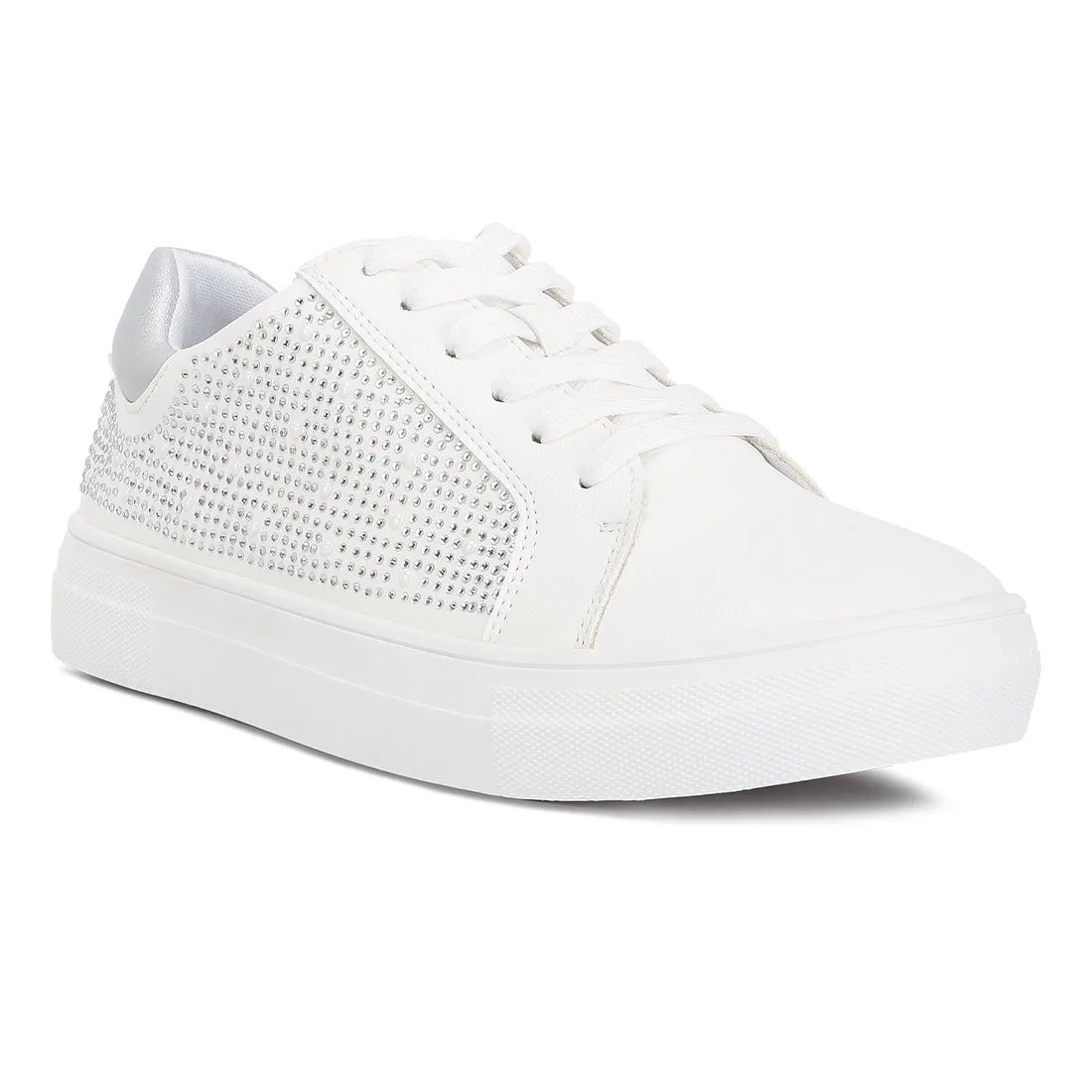 Rhinestone & Pearl Embellished Sneakers
