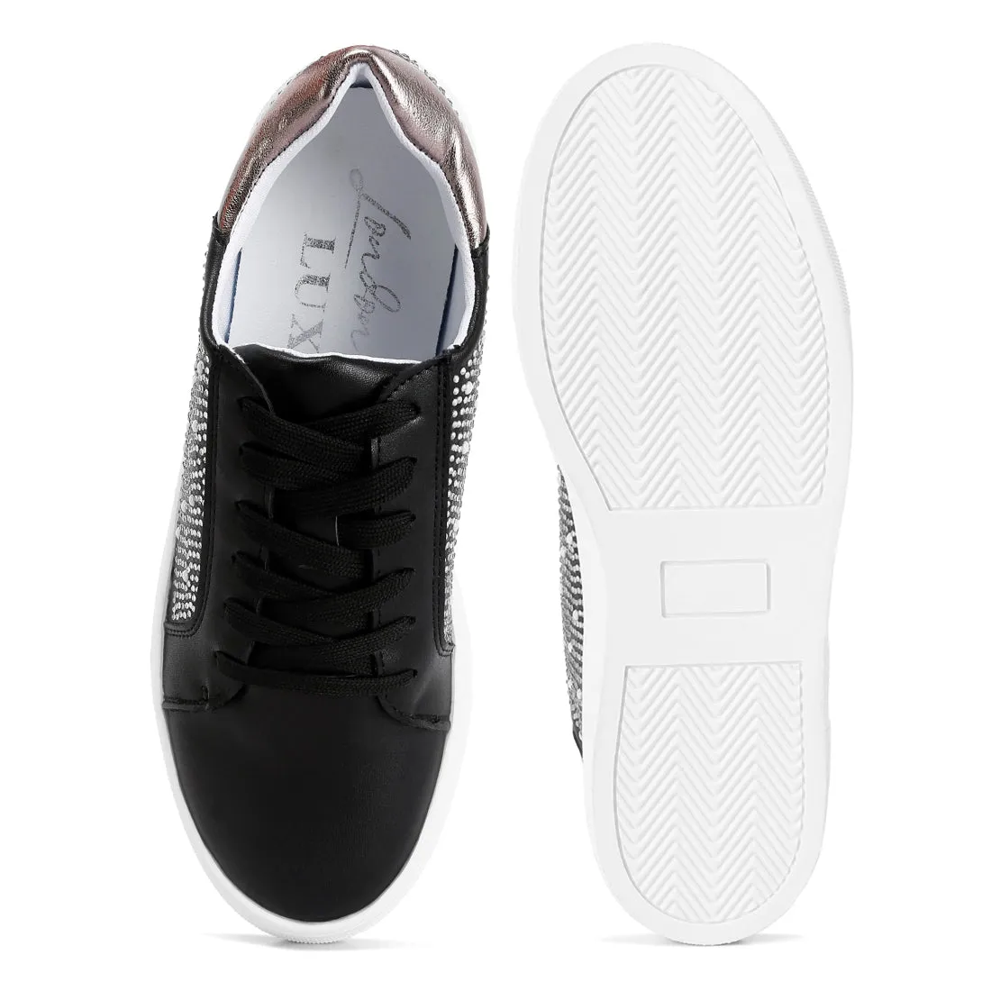 Rhinestone & Pearl Embellished Sneakers