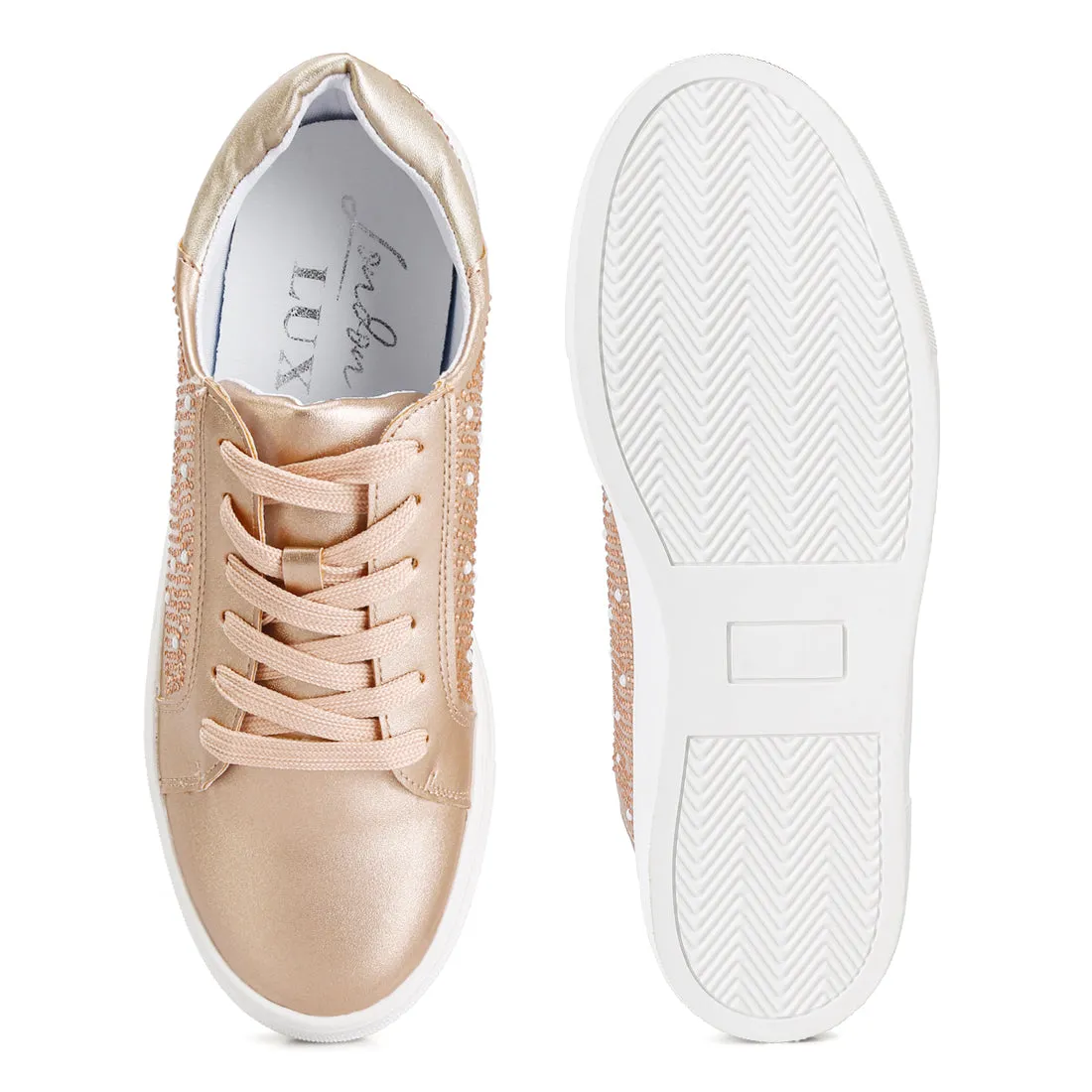 Rhinestone & Pearl Embellished Sneakers