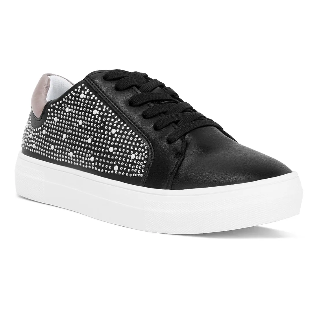 Rhinestone & Pearl Embellished Sneakers