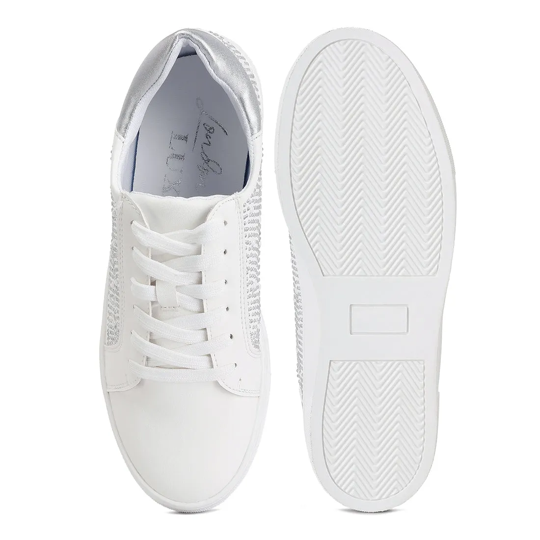 Rhinestone & Pearl Embellished Sneakers
