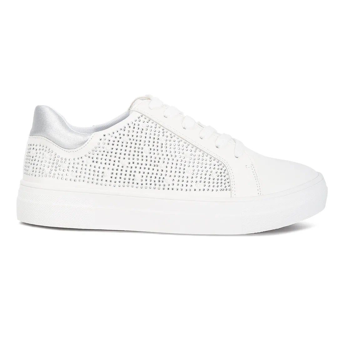 Rhinestone & Pearl Embellished Sneakers