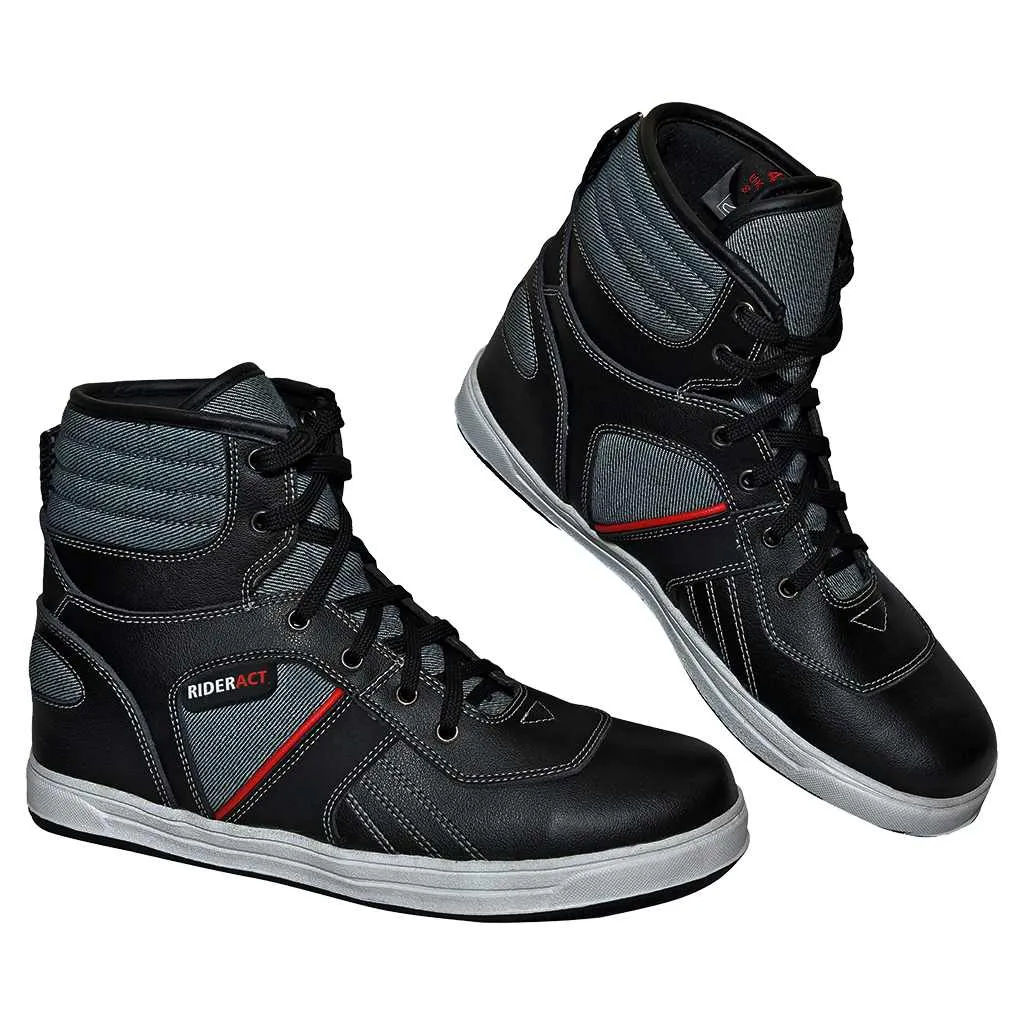 RIDERACT® Tango Motorbike Boots Black Sneakers for Men