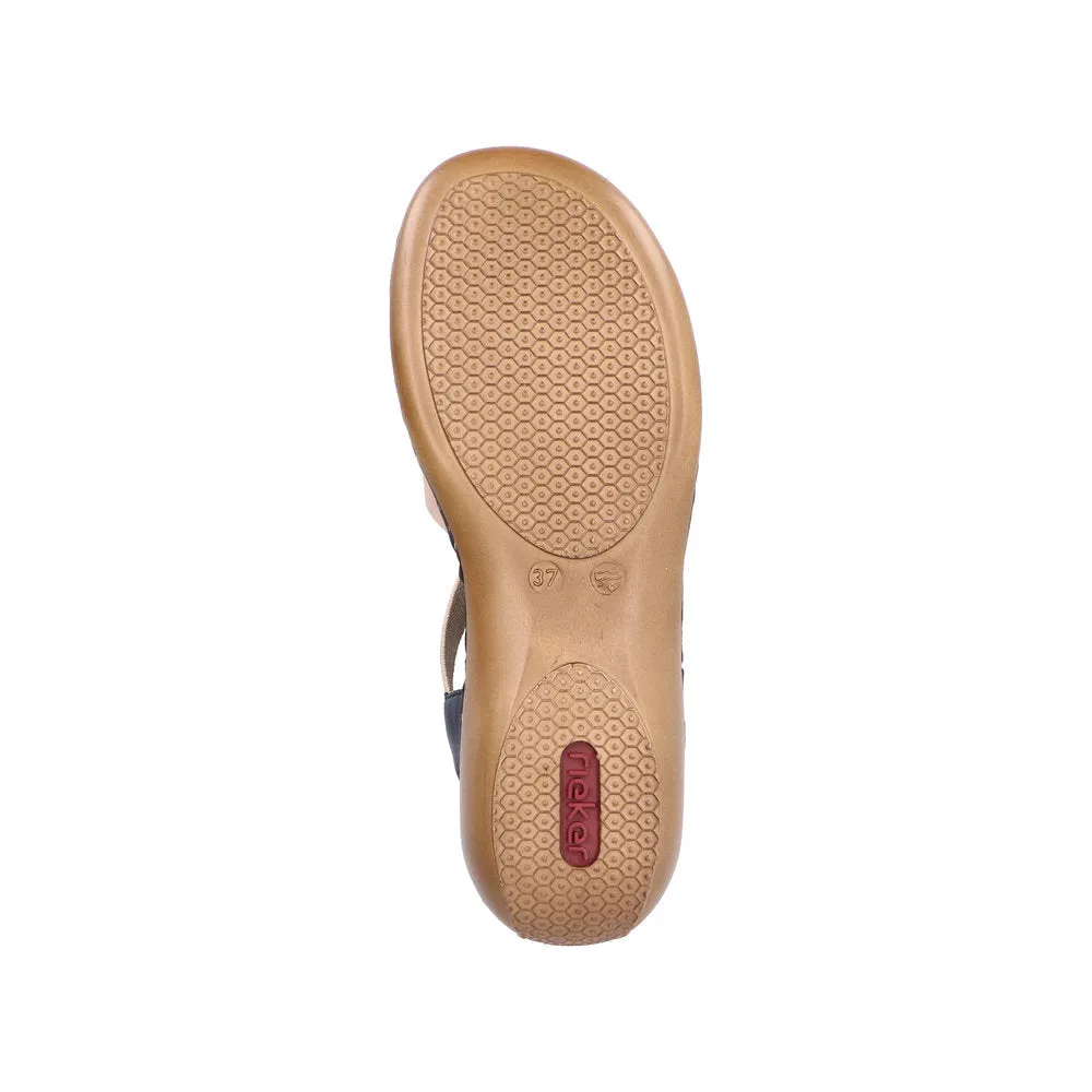 Rieker 65918-90 Ladies Navy Multi Slip On Sandals