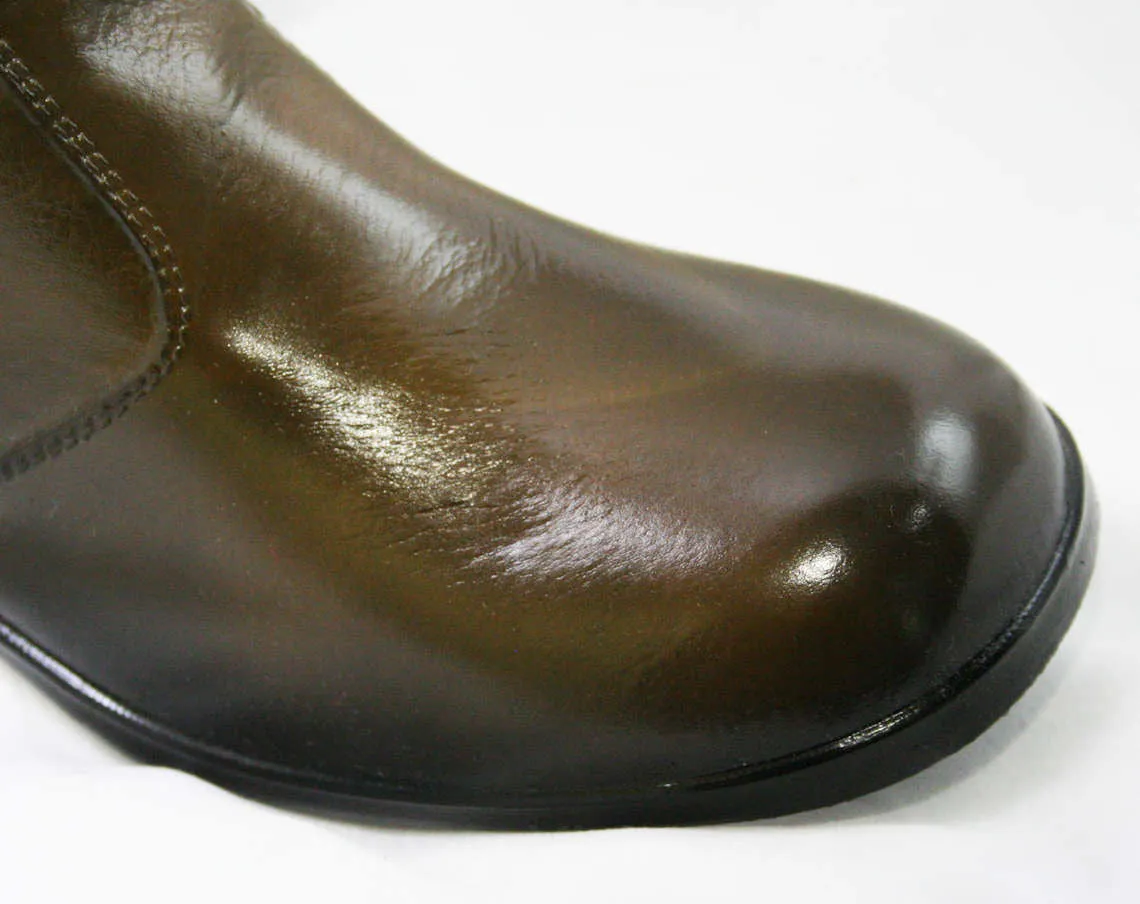 Size 6 Black & Brown 60s Boots - Waterproof Rubber - Sophisticated 1960s Street Style - Color Block - Lined - Unworn - Deadstock - 43293-11
