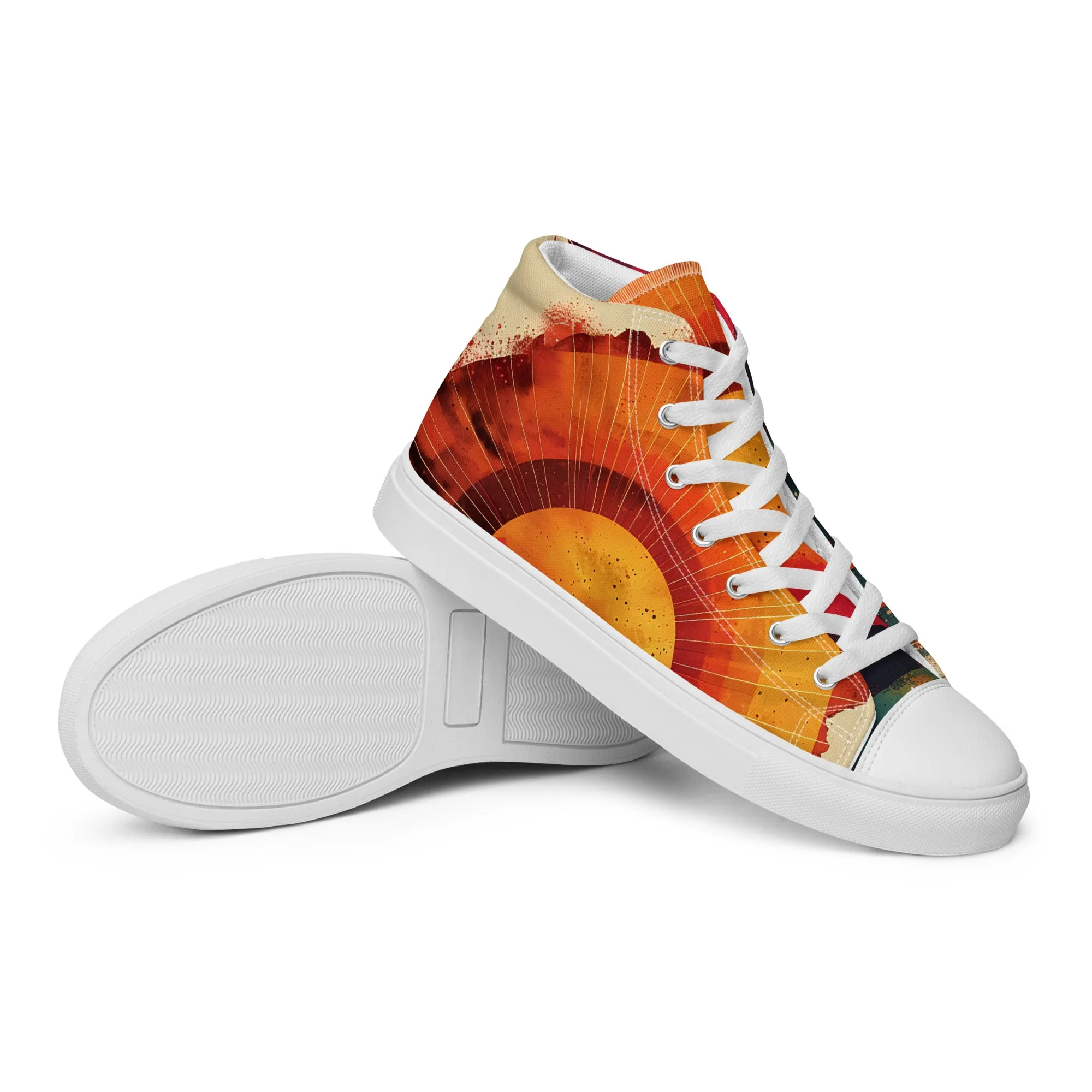 Sonnenaufgang High-Top Leinenschuhe für Damen