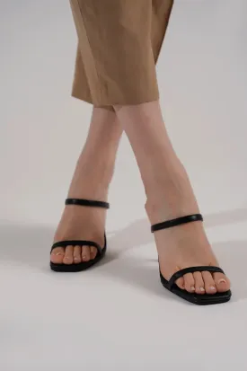 STRAPPY HEELED SLIDES
