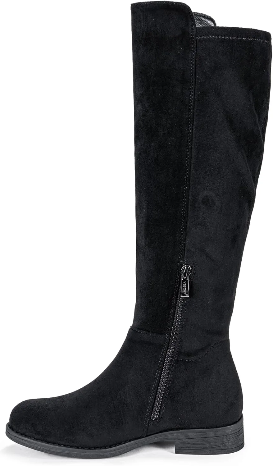 Vepose Women's 9662 Knee High Boots, Casual Tall Riding Boots Low Flat Heel, Wide Calf and Inner Zipper.
